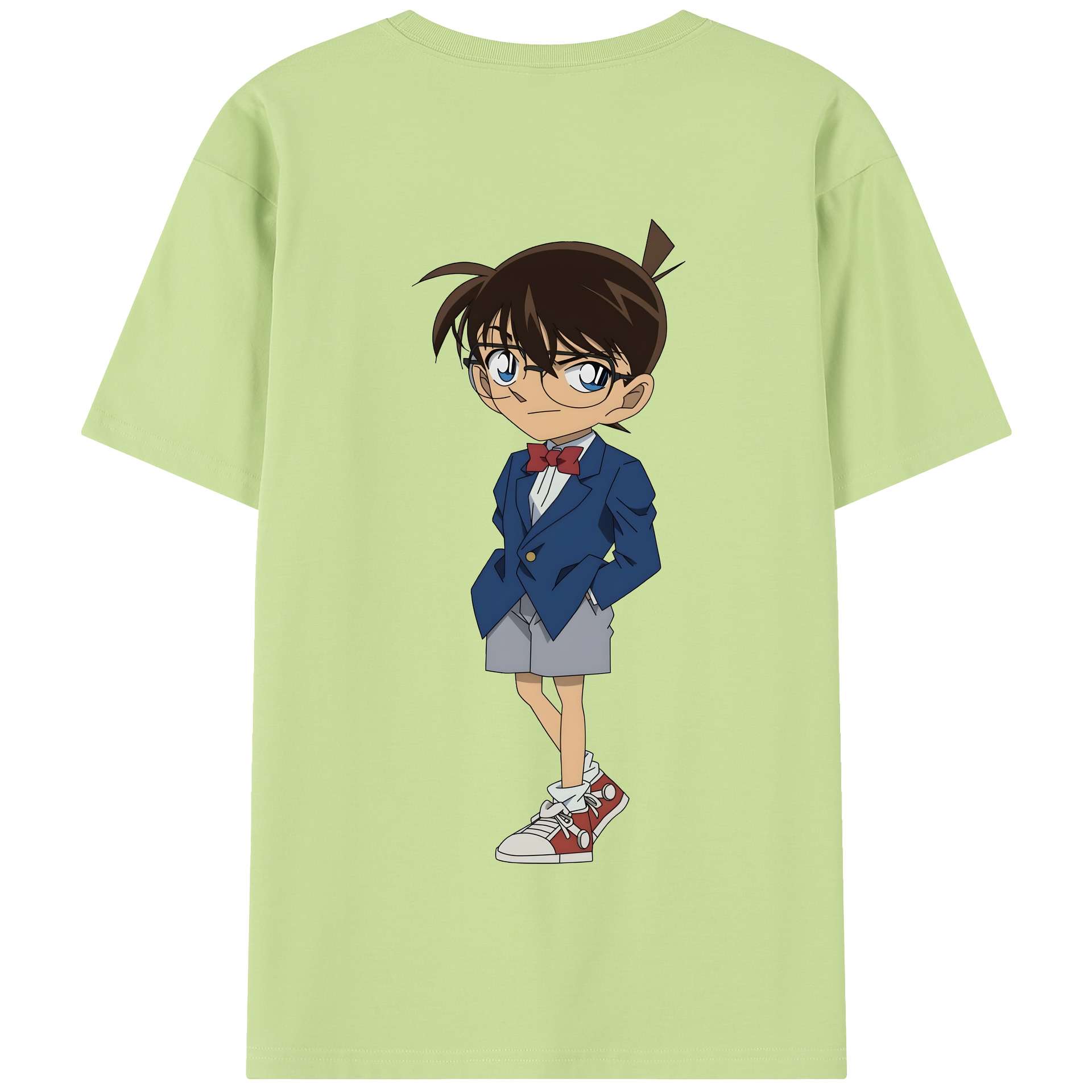（画像用） 名探偵コナン 江戸川 コナン Detective Conan Conan Edogawa 綿100％半袖Tシャツ（背面プリント）